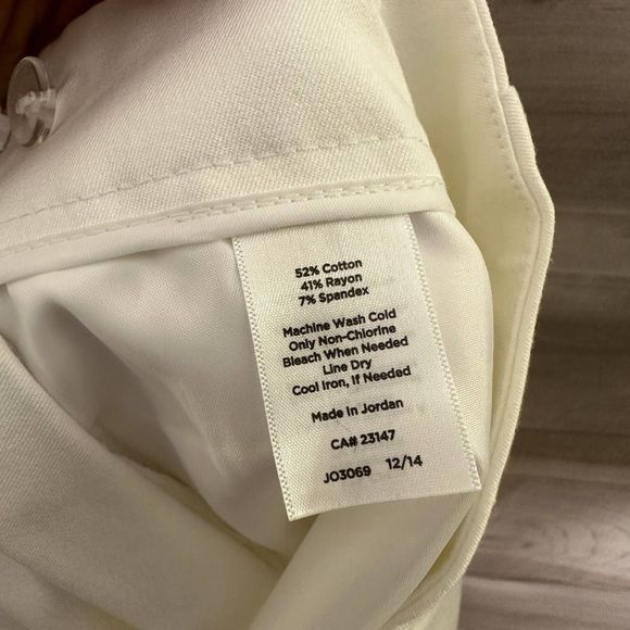Talbots Womens White Straight Leg Heritage Fit Pants Size 12 - Picture 6 of 6